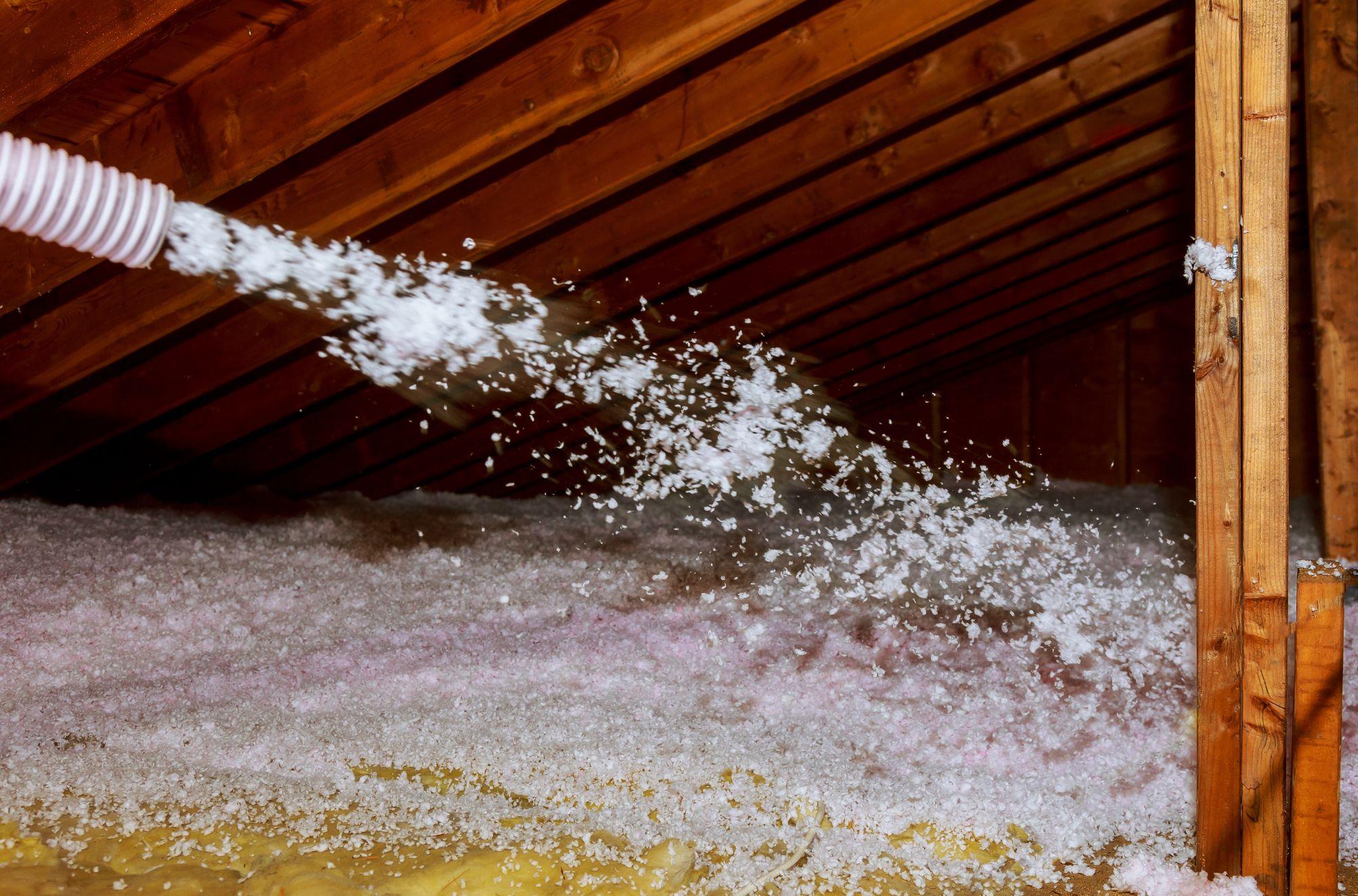 Blown-in insulation installation