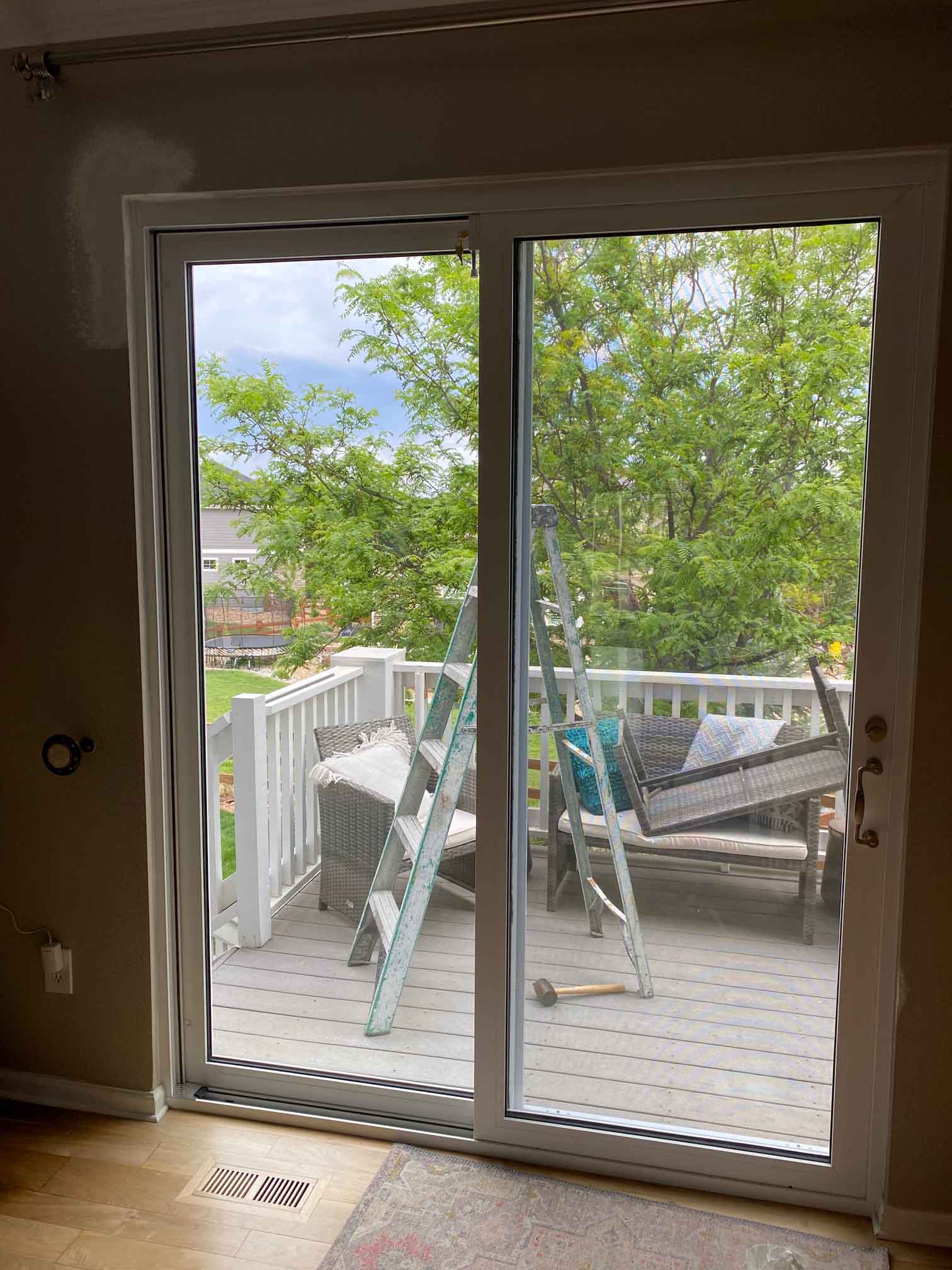 Patio door after installation
